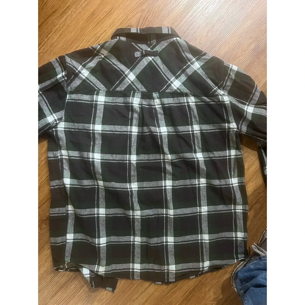 Legendary Whitetails Buck Camp Flannel Button Up Shirt Mens Large Plaid